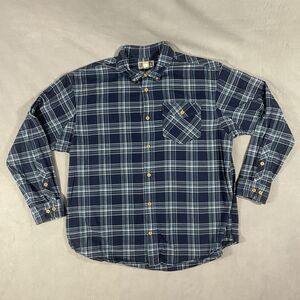 Duluth Trading Shirt Mens Size XL Blue Plaid Long Sleeve Button Down Flannel